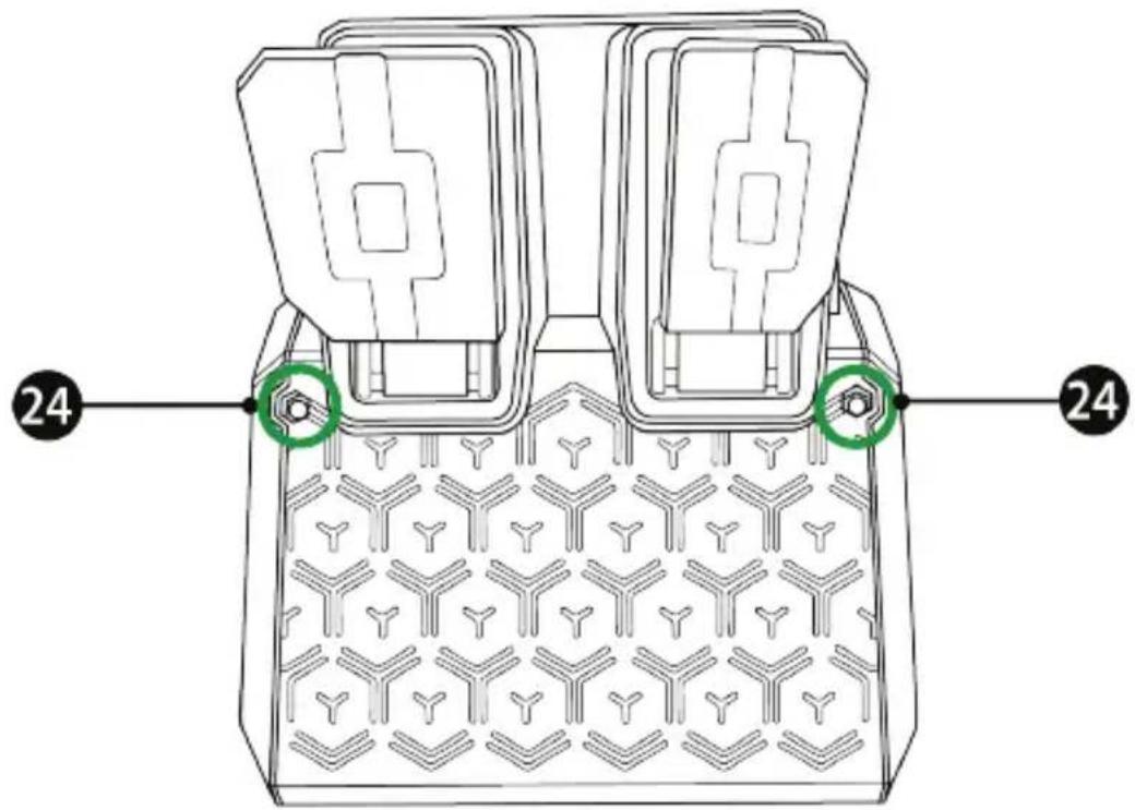 THRUSTMASTER T128 - 將踏板組固定到支座上或駕駛艙上 - 1