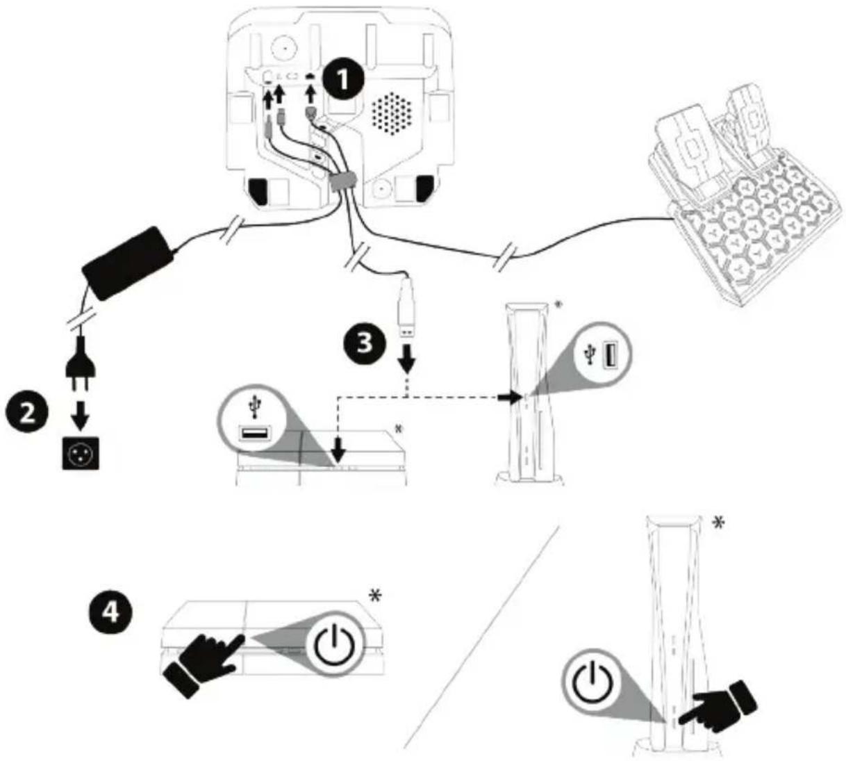 THRUSTMASTER T128 - INSTALLATION SUR CONSOLES PLAYSTATION®4 OU SUR CONSOLES PLAYSTATION®5 - 1