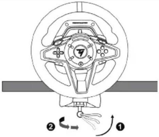 THRUSTMASTER T128 - 將方向盤固定到檯面或桌面上 - 5