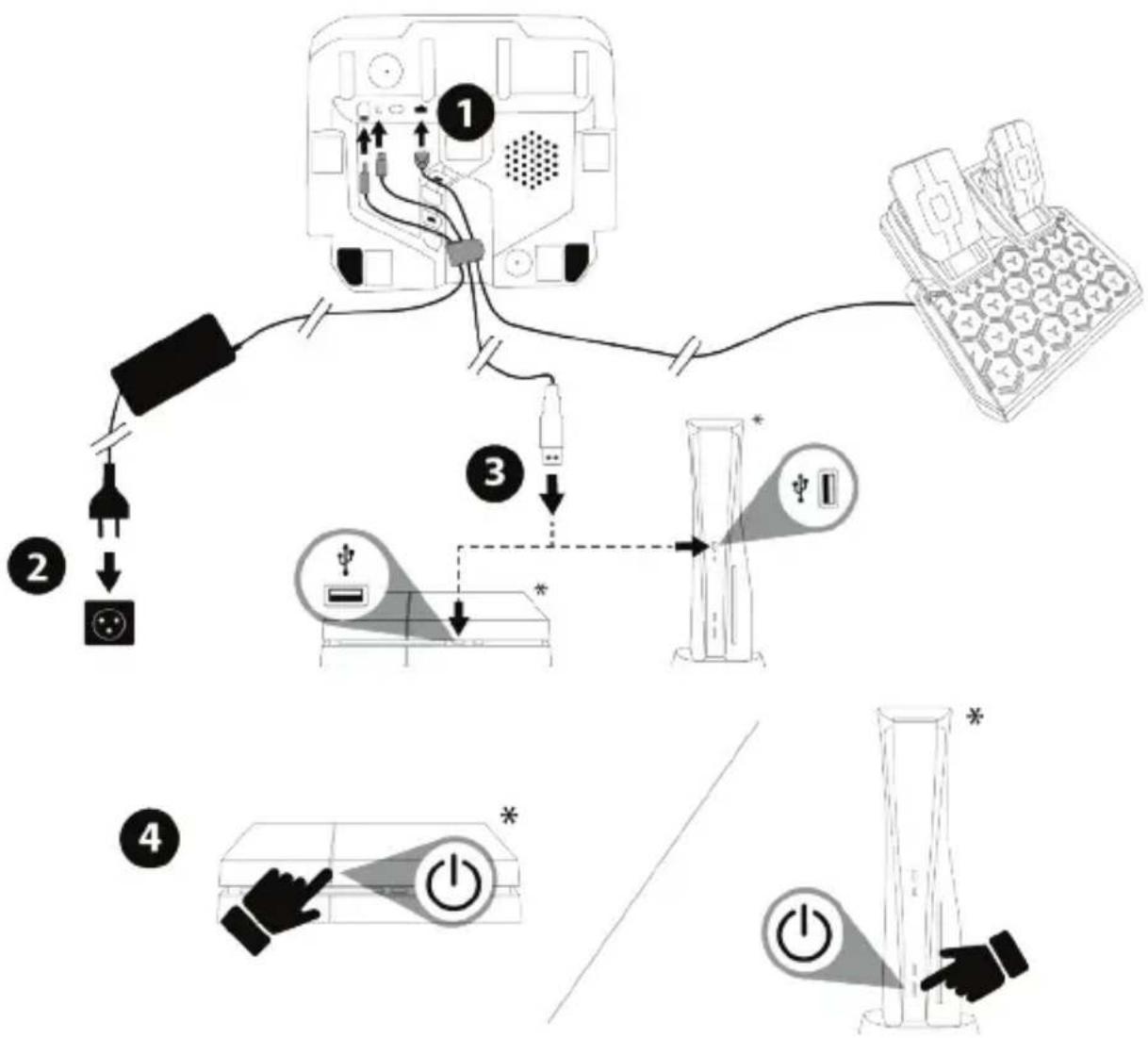 THRUSTMASTER T128 - INŠTALÁCIA NA KONZOLY PLAYSTATION®5 ALEBO NA KONZOLY PLAYSTATION®4 - 1