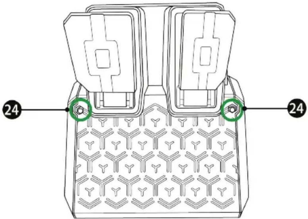 THRUSTMASTER T128 - ATTACHING THE PEDAL SET TO A SUPPORT OR COCKPIT - 1