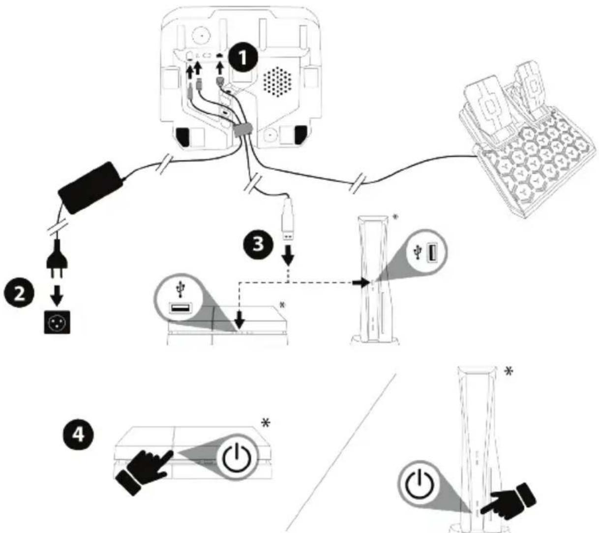 THRUSTMASTER T128 - INSTALACJA NA KONSOLI PLAYSTATION®4 LUB KONSOLI PLAYSTATION®5 - 1