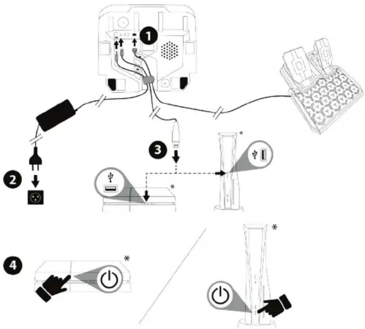 THRUSTMASTER T128 - INSTALLATION AUF PLAYSTATION®4-KONSOLEN ODER AUF PLAYSTATION®5-KONSOLEN - 1