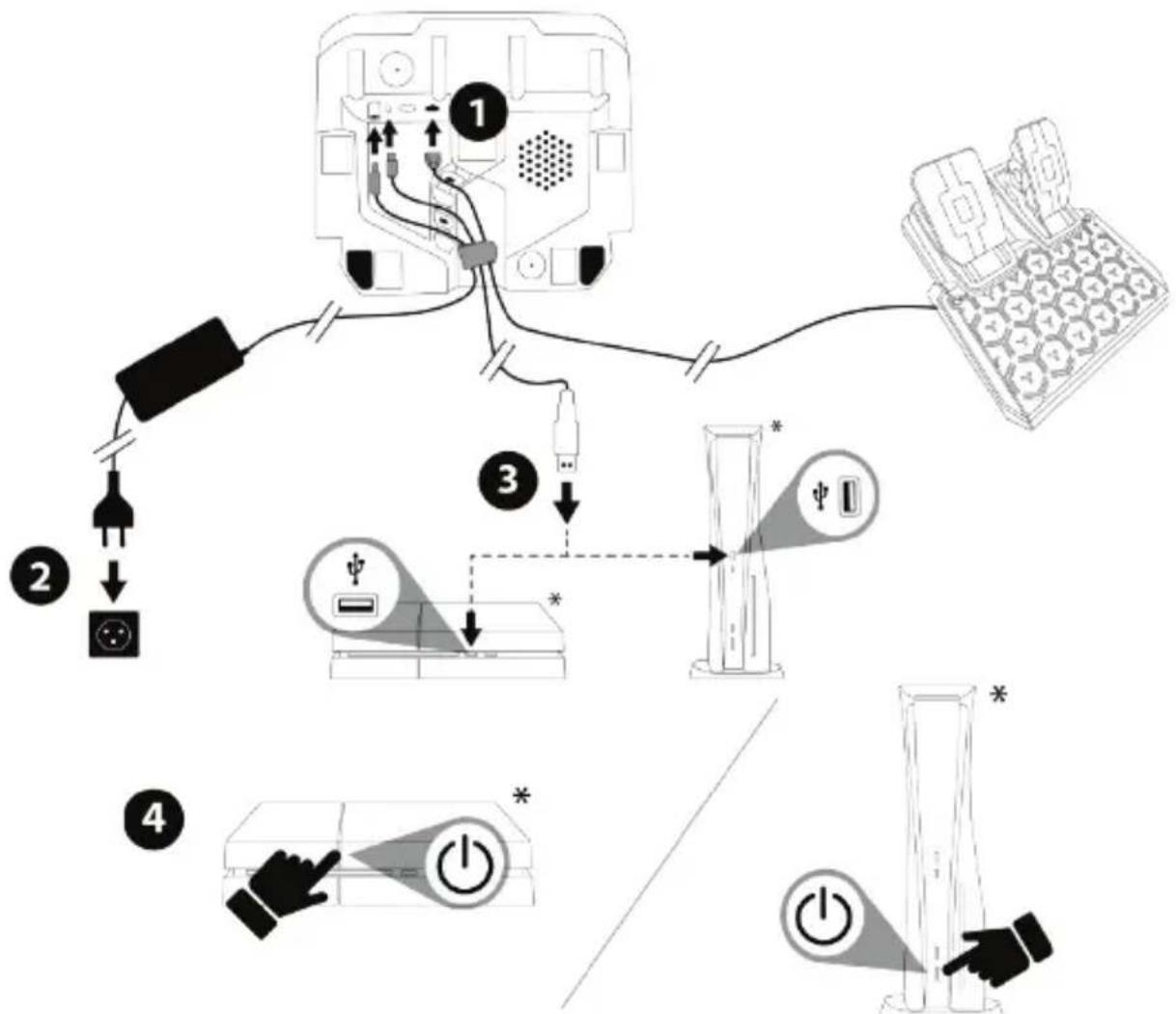 THRUSTMASTER T128 - PLAYSTATION®4 콘솔 또는 PLAYSTATION®5 콘솔에 설치 - 1