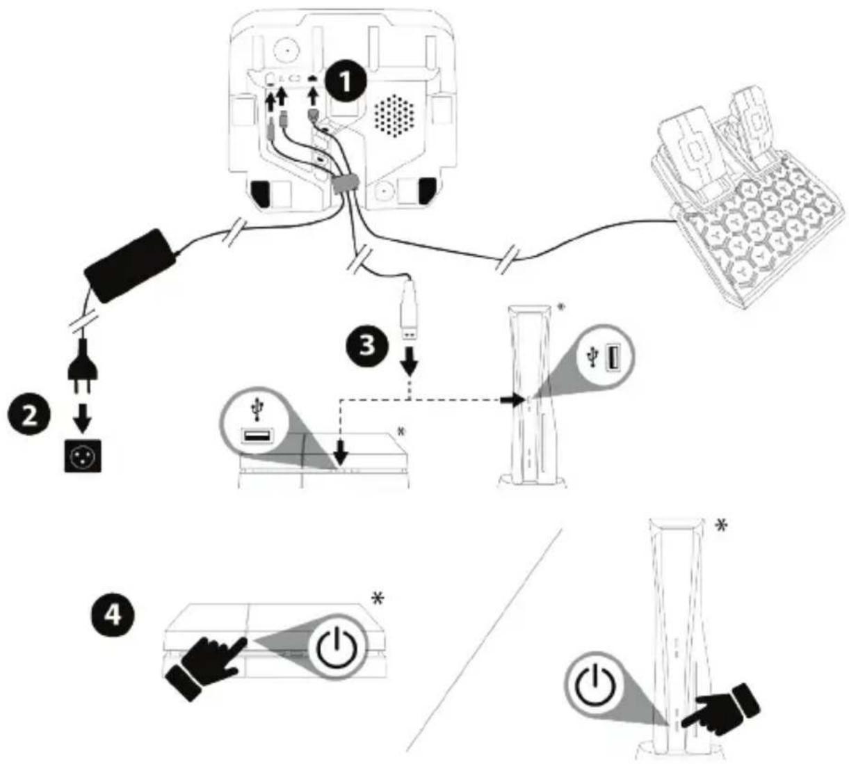 THRUSTMASTER T128 - INSTALLAZIONE SU CONSOLE PLAYSTATION®4 O CONSOLE PLAYSTATION®5 - 1