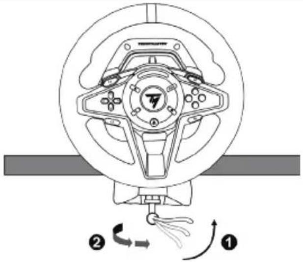 THRUSTMASTER T128 - 将方向盘固定到台面或桌面上 - 5