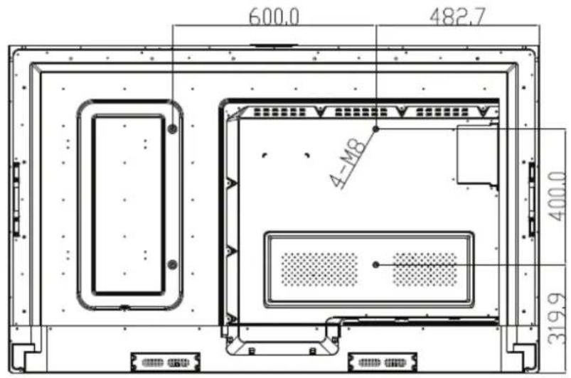 VIEWSONIC IFP7560 - Spécifications du kit de montage mural (VESA) - 1