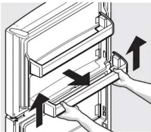 IKEA FRYSBAR 804.621.48 - To remove door bin: - 1