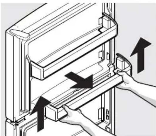 IKEA FRYSBAR 804.621.48 - Para instalar el contenedor de la puerta: - 1