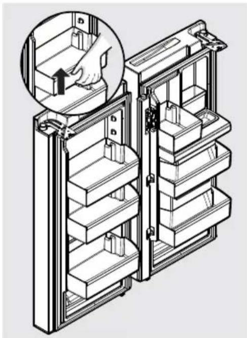 IKEA STJÄRNSTATUS 405.222.86 - Pour changer la position d'un bac de porte réglable : - 1