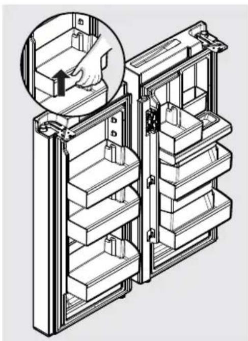 IKEA STJÄRNSTATUS 405.222.86 - To change the position of an adjustable door bin: - 1