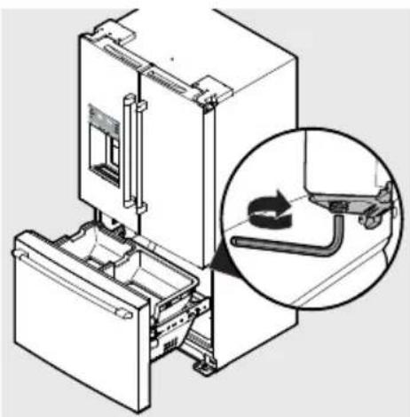 IKEA STJÄRNSTATUS 405.222.86 - Mise à niveau de l'appareil et alignement des portes du réfrigérateur (si nécessaire) - 2