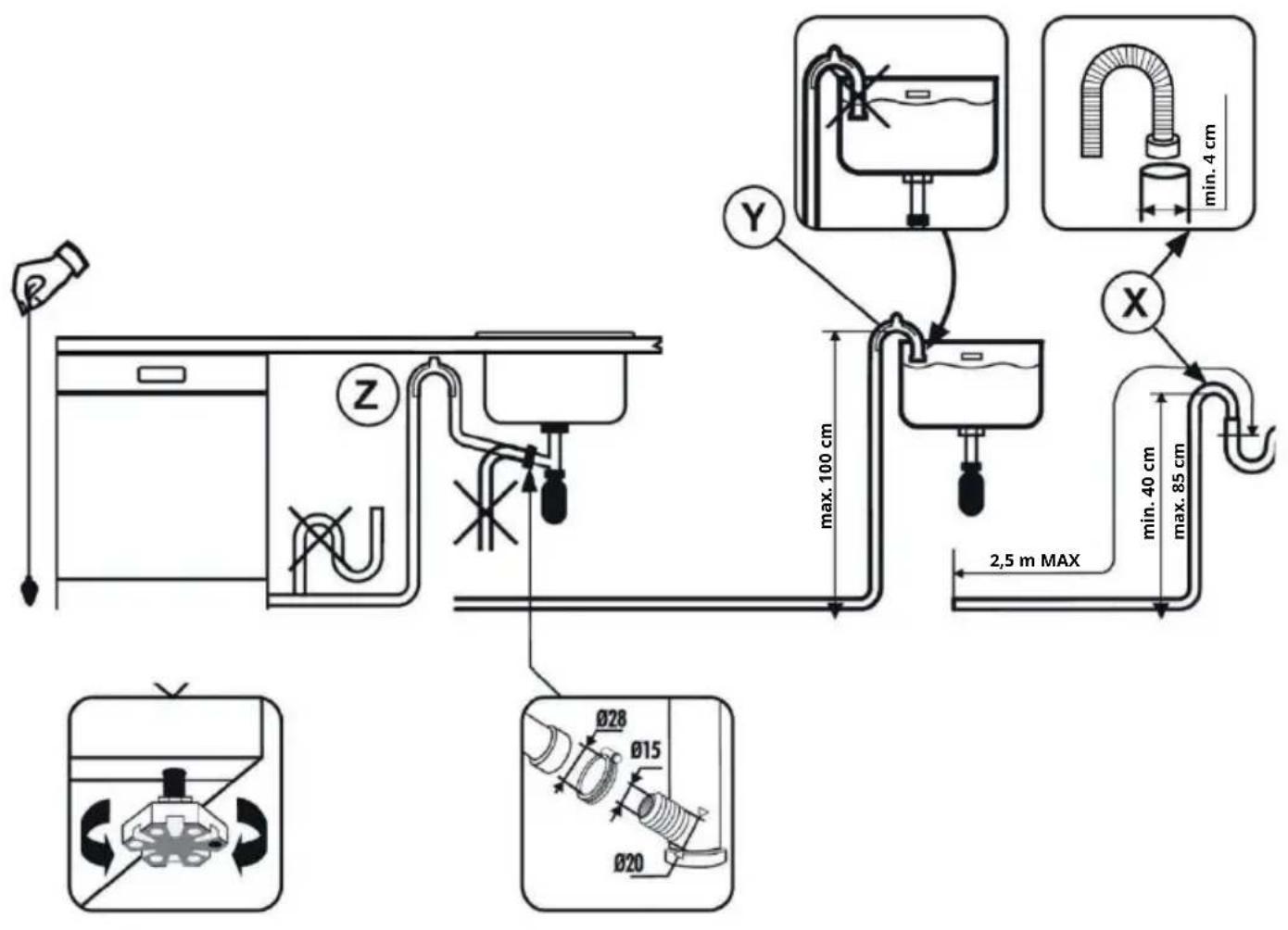 IKEA ÖSTVEDA 005.681.44 - Collegamento del tubo di scarico - 1