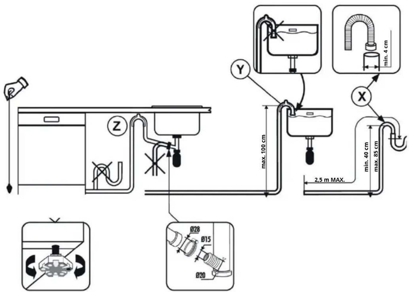 IKEA ÖSTVEDA 005.681.44 - Raccordement du tuyau de sortie - 1