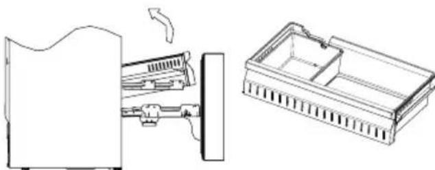 IKEA ÖVERSKÅDLIG 604.621.54 - Removal of upper freezer drawer - 1
