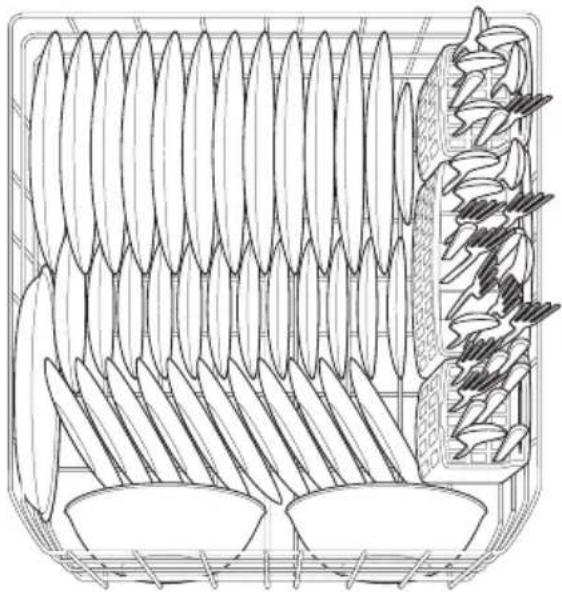 IKEA LAGAN 804.621.67 - Carga del portaplatos inferior Las características y el aspecto de los portaplatos y la canasta de cubiertos pueden variar según el modelo. - 2
