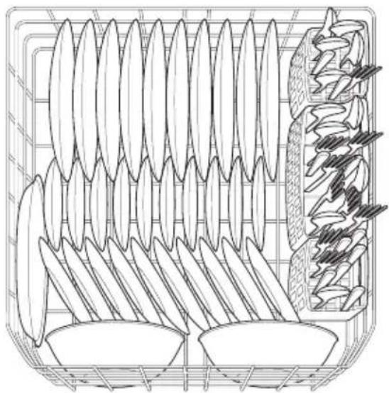 IKEA LAGAN 804.621.67 - Chargement du panier inférieur Les caractéristiques et l'apparence des paniers et du panier à couverts peuvent être différentes de celles de votre modèle. - 1
