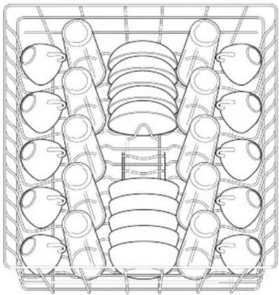 IKEA ESSENTIELL 605.222.85 - Chargement du panier supérieur Les caractéristiques et l'apparence des paniers et du panier à couverts telles qu'illustrées peuvent être différentes de celles de votre modèle. - 1