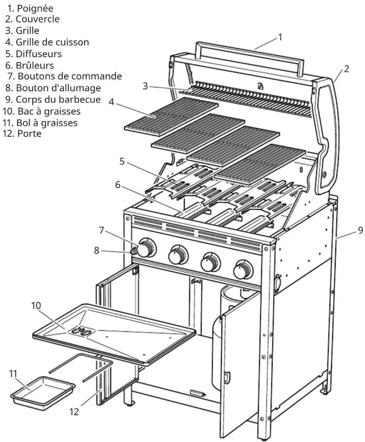 IKEA GRILLSKÄR 004.899.34 - LISTE DES COMPOSANTS - 1