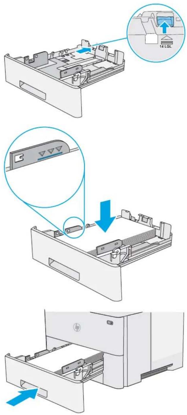 HP LaserJet Managed MFP E52545 - Ouvrez le bac. - 2