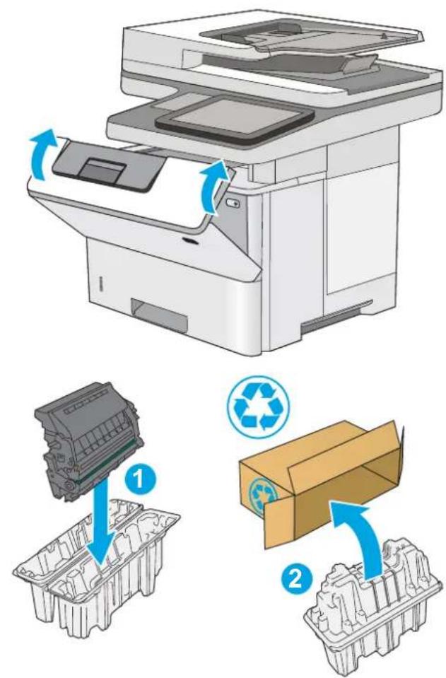 HP LaserJet Managed MFP E52545 - Retrait et remplacement de la cartouche - 3