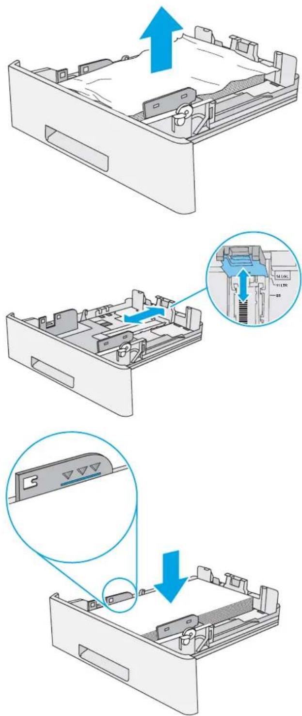 HP LaserJet Managed MFP E52545 - 13.A2, 13.A3, 13.A4, 13.A5 Bourrage papier dans les bacs 2, 3, 4 et 5 - 2