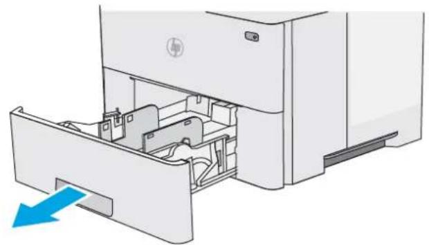 HP LaserJet Managed MFP E52545 - Ouvrez le bac. - 1