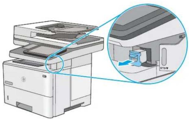HP LaserJet Managed MFP E52545 - Retrait et remplacement de la cartouche d'agrafes - 2