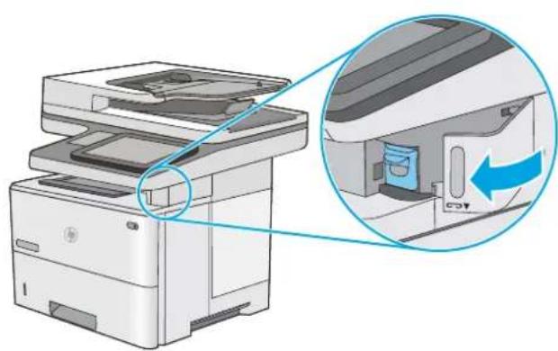 HP LaserJet Managed MFP E52545 - Retrait et remplacement de la cartouche d'agrafes - 4