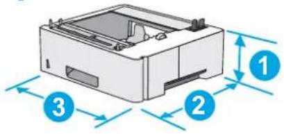 HP LaserJet Managed MFP E52545 - Dimensions de l'imprimante - 2