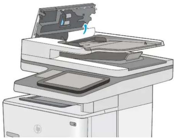 HP LaserJet Managed MFP E52545 - Elimination des bourrages papier dans le bac d'alimentation - 3