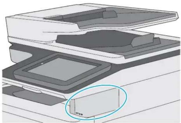 HP LaserJet Managed MFP E52545 - Utilisation de l'agrafeuse d'appoint (modèle c) - 2