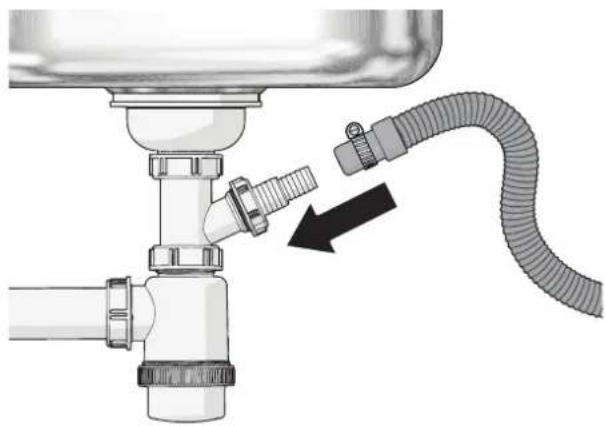 Wisberg WBWM1400A9WNB - RACCORDER LE TUYAU D'ÉVACUATION À UN SIPHON - 1