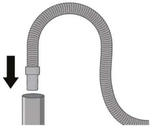 Wisberg WBWM1400A8WNB - CONNECTING THE DISCHARGE HOSE TO A DRAIN PIPE - 1