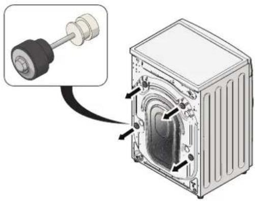 Wisberg WBWM1400A8WNB - DÉMONTAGE DES DISPOSITIFS DE SÉCURITÉ UTILISÉS POUR LE TRANSPORT - 1