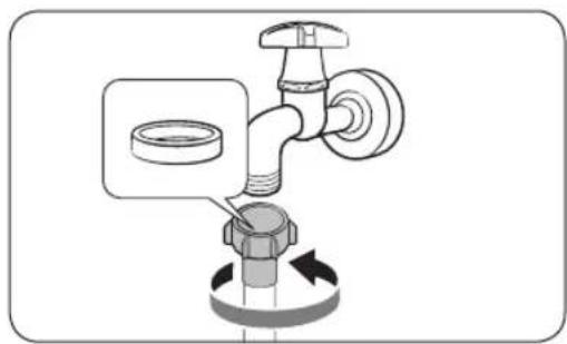 SAMSUNG WW90DG6U25LH - Anschluss an einen Wasserhahn mit Gewinde - 1