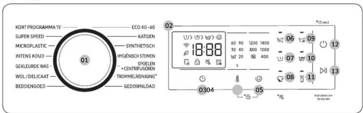 SAMSUNG WW90DG6U25LH - Bedieningspaneel - 2