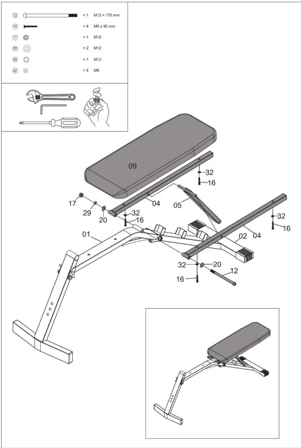 ADIDAS ADBE-10436 - ESSENTIAL UTILITY BENCH ADBE - 10436 - 21