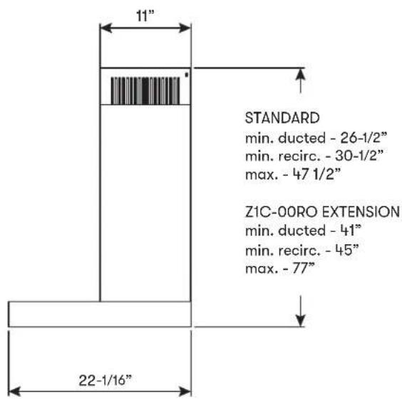 Zephyr ZAN-E24DS - ZRO Hood Specifications - 3