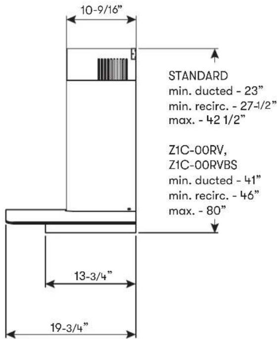 Zephyr ZAN-E24DS - ZRV Hood Specifications - 3