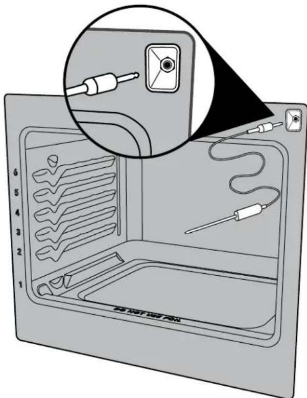 IKEA HJÄLTEBY 805.405.42 - Proper placement of probe in food. - 2