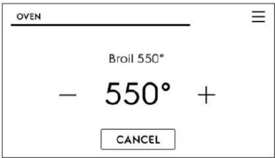IKEA HJÄLTEBY 805.405.42 - To set broil with the default broil oven temperature of 550°F (288°C): - 1