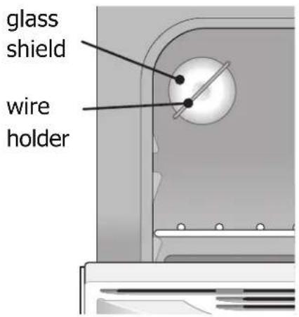 IKEA MOTSVARIG 704.620.40 - Replacing the oven interior light bulb: - 1