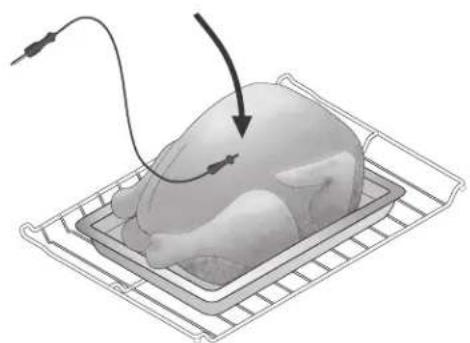 IKEA GRUNDLÄGGA 304.620.42 - Proper placement of probe in food. - 2
