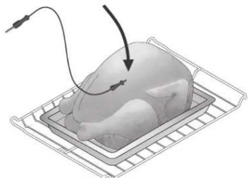 IKEA GRUNDLÄGGA 304.620.42 - Colocación correcta de la sonda en los alimentos. - 2
