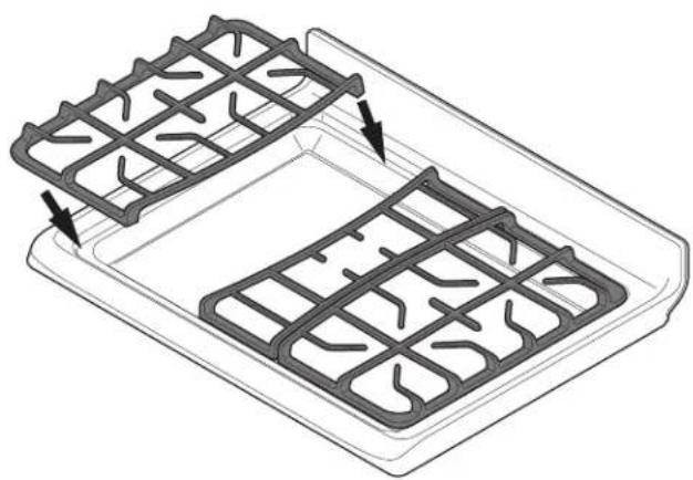 IKEA GRUNDLÄGGA 304.620.42 - Montage des grilles de brûleur - 1