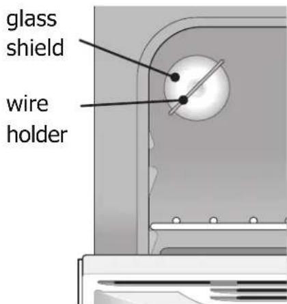 IKEA GRUNDLÄGGA 804.620.49 - Replacing the oven interior light bulb: - 1