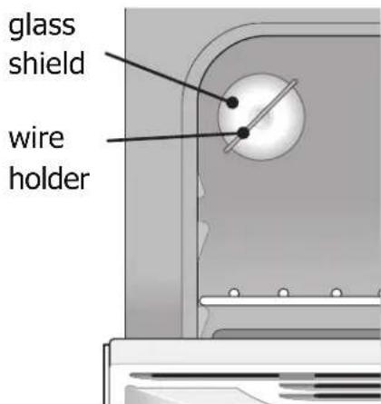 IKEA MOTSVARIG 604.620.50 - Replacing the oven interior light bulb: - 1