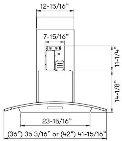 Zephyr ZML-E42CG - Hood Specifications - 1