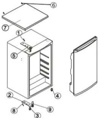 WHIRLPOOL ARC 104/1/A+ - Omkeren van de deur van het binnenvak - 2